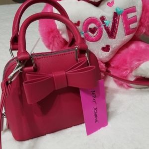 Betsey Johnson Pink Top Handle Crossbody Purse